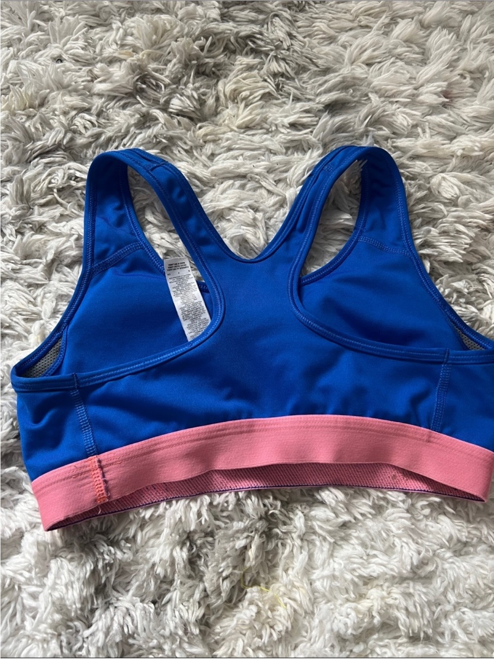 NIKE PRO BLUE & PINK SPORTS BRA - Picture 3 of 3